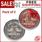 Mustache Wax 2 Pack, Beard & Moustache Wax for Men, Strong Hold Helps Train Tame