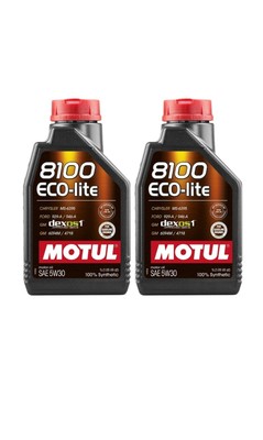Motul 108212 8100 ECO-LITE 5W30 - 1L - Synthetic Engine Oil (2 PACK)