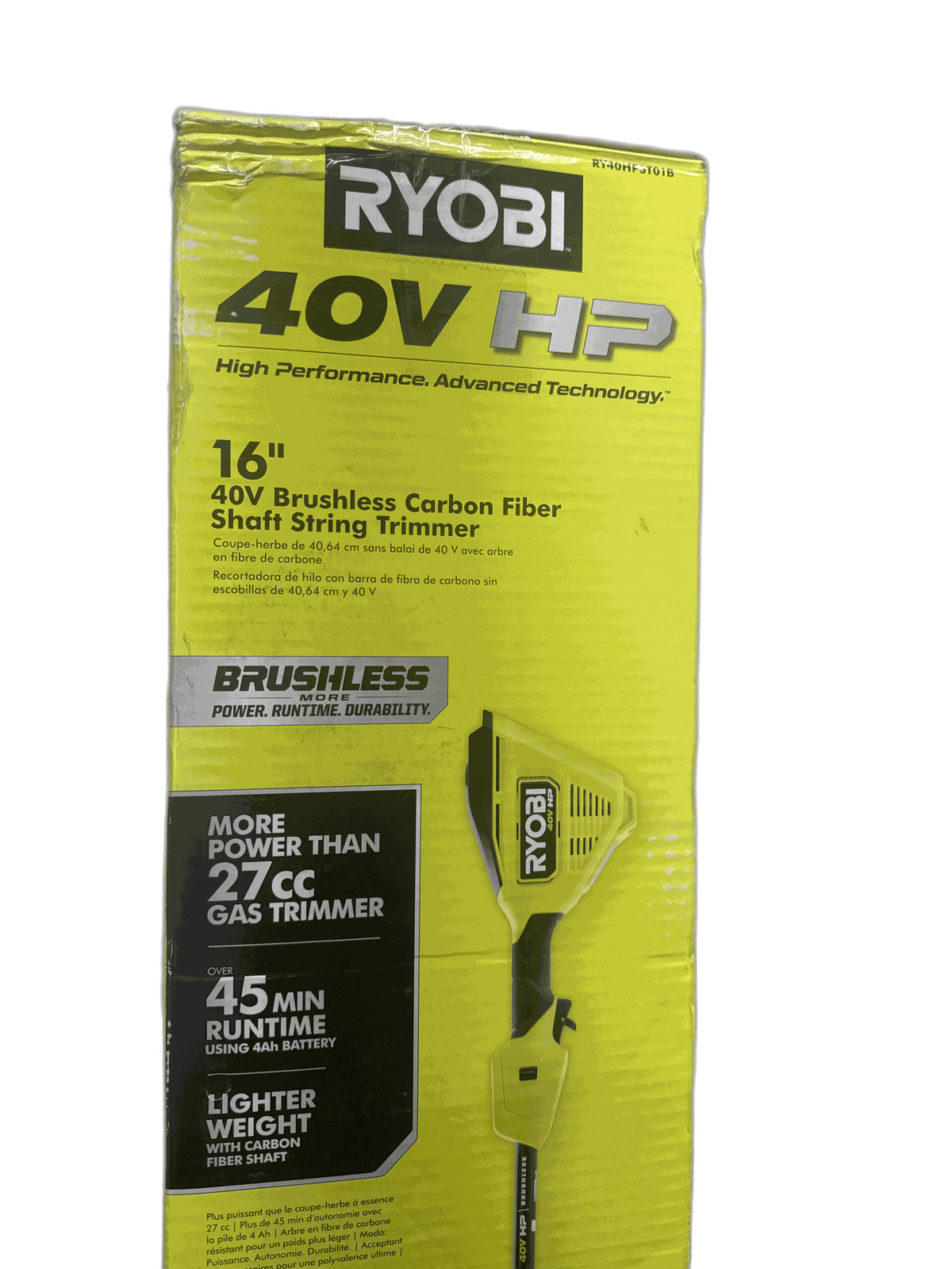 RYOBI 40V HP Brushless 16 in. Cordless String Trimmer Carbon Fiber Tool Only