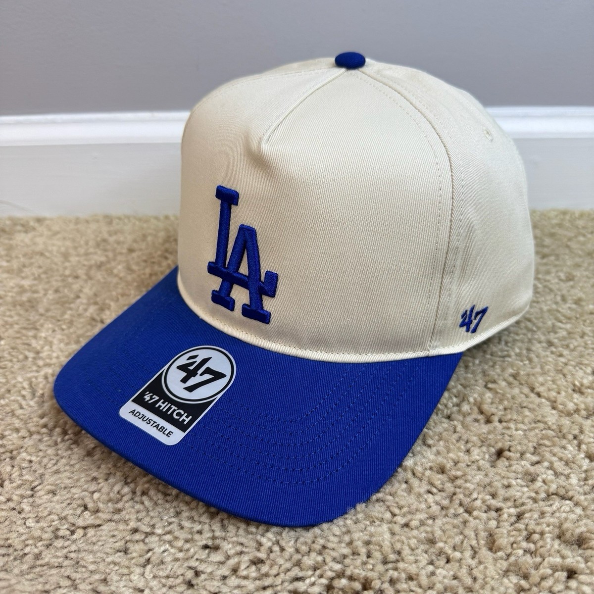 LA Dodgers Hat 47 Hitch Snapback Cream Royal Blue Urban Outfitters