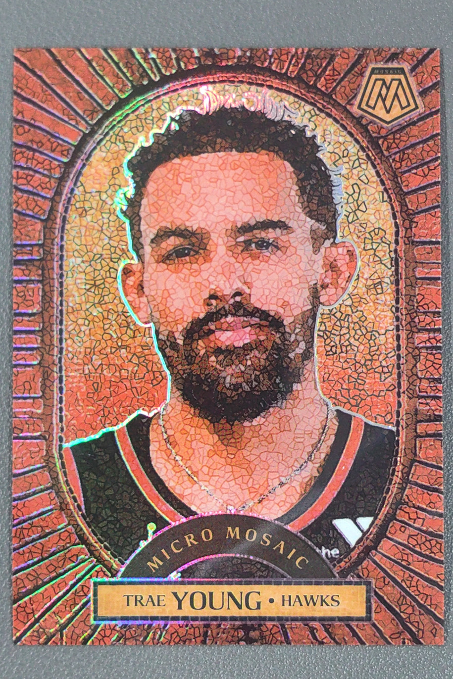 2024-25 Panini Mosaic Trae Young Micro Mosaic Prizm #25 SSP Hawks