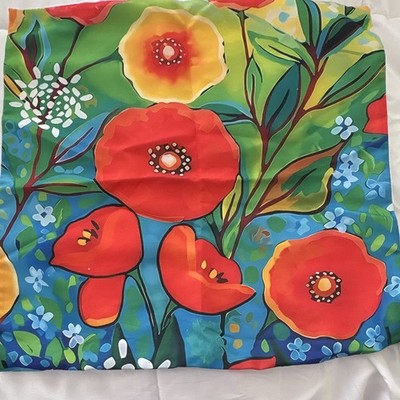 Square Decorative Pillow Cose Multicolor Floral Flower Print (4 cases)