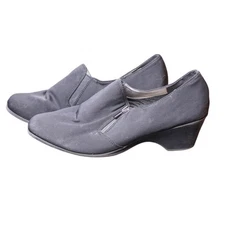 Coach And Four Fabric Comfort Heel Shoes Square Toe Chunky Heel 9.5