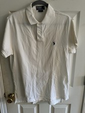 Polo Ralph Lauren White XL Men's Short Sleeve Custom Fit Polo Shirt Logo Button
