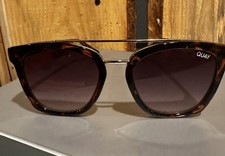 Quay Australia Sweet Dreams Sunglasses Tortoise Brown Fade Oversized Goldtone