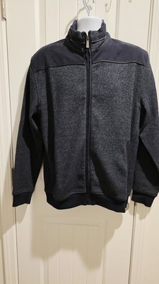 BUGATTI Jacket Black Gray Full Zipper 4 Pocket European Brand Large 8718 45064