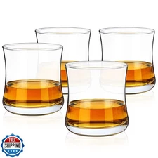 True Bourbon Glass, Whiskey Glasses, Clear Tumbler for Old Fashioned, Scotch,