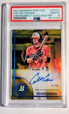2022 Bowman Heritage - Chrome Prospect Auto Colton Cowser Gold Refractor /50