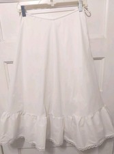 Vtg Sweetheart Slips Ladies Size 8 White Nylon Lace Drawstring Waist Half Slip