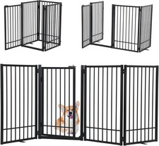 READ DESC MONTER Free Standing Dog Gate with Door Walk Through 306cm Extra Wide