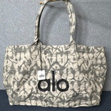 NEW Alo Yoga Iconic Shopper Tote Bag Grey Tiedye Large Gym Workout Travel Beach