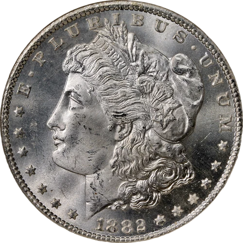 1882-CC Morgan Silver Dollar NGC MS65 Blast White Gem Strong Strike