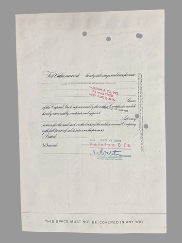 Vintage 1958 Pennsylvania Railroad Company Aktienzertifikat für 100 Aktien - Bild 2 von 4