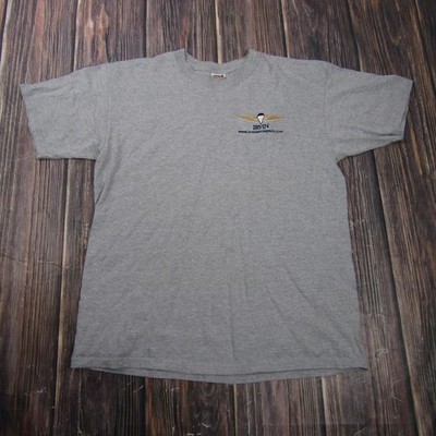Anvil Irvin Aerospace Graphic Logo Shirt Mens L Gray Aviation Tech Engineer