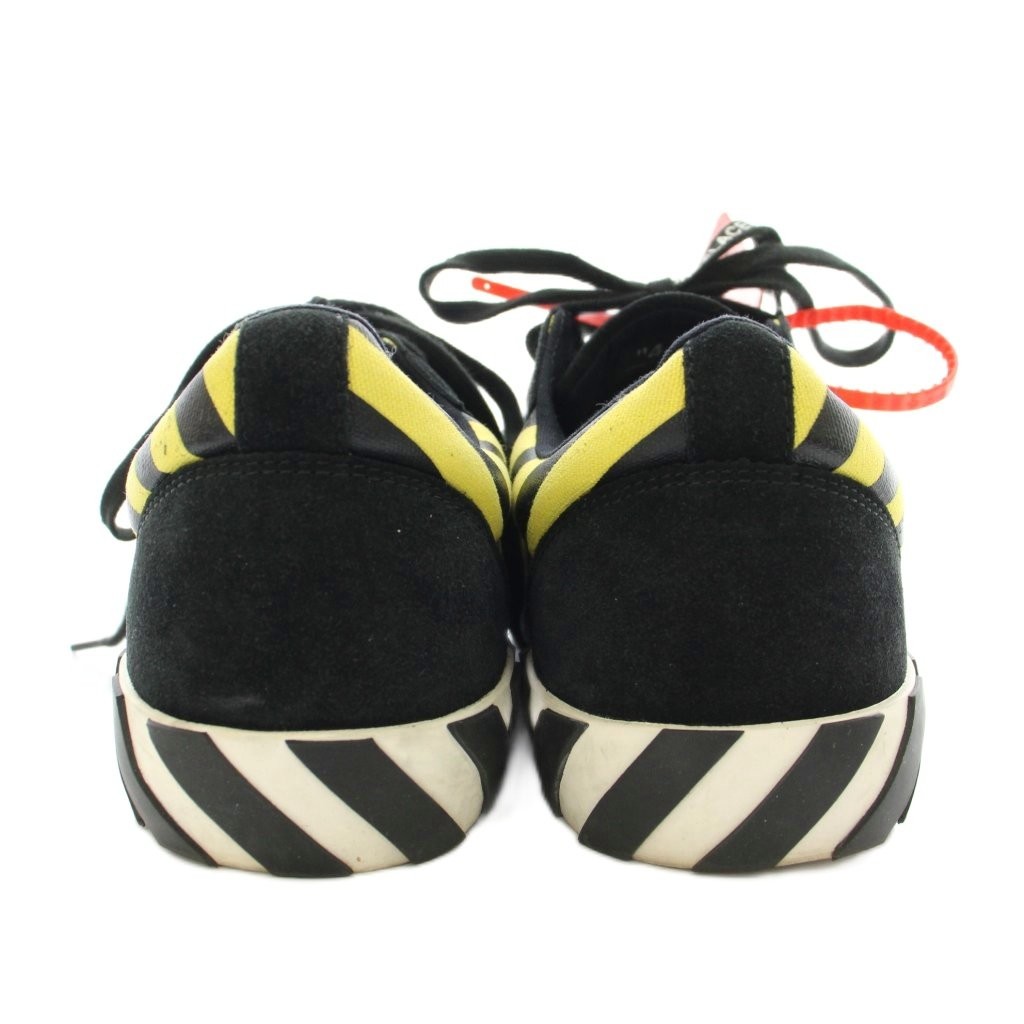 Off White Vulc Low Sneakers Black Yellow Green Suede Leather Men's Size 44 Used thumbnail 3