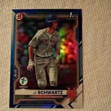 2021 Bowman Draft 1st Edition - JT Schwartz #BD-61 Blue Foil /150 (RC)