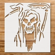 Grim Reaper Themed Wall Art Stencil for Creative Projects - StencilAir