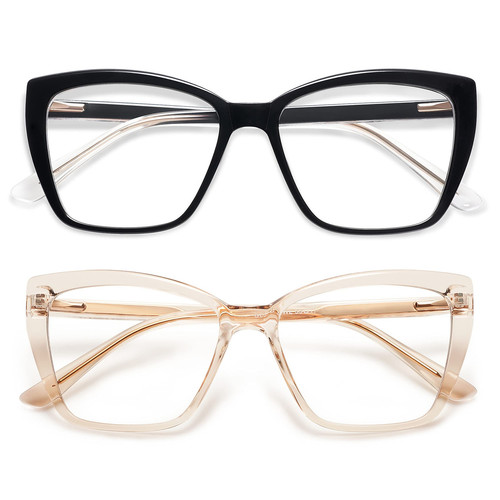 Trendy TR90 Oversized Blue Light Reading Glasses Women,Stylish Square Cat Eye...