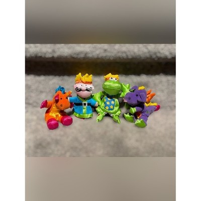 Vintage Y2K Carter's Fantasy Plush Finger Puppet Lot Dragon Unicorn Frog Toy