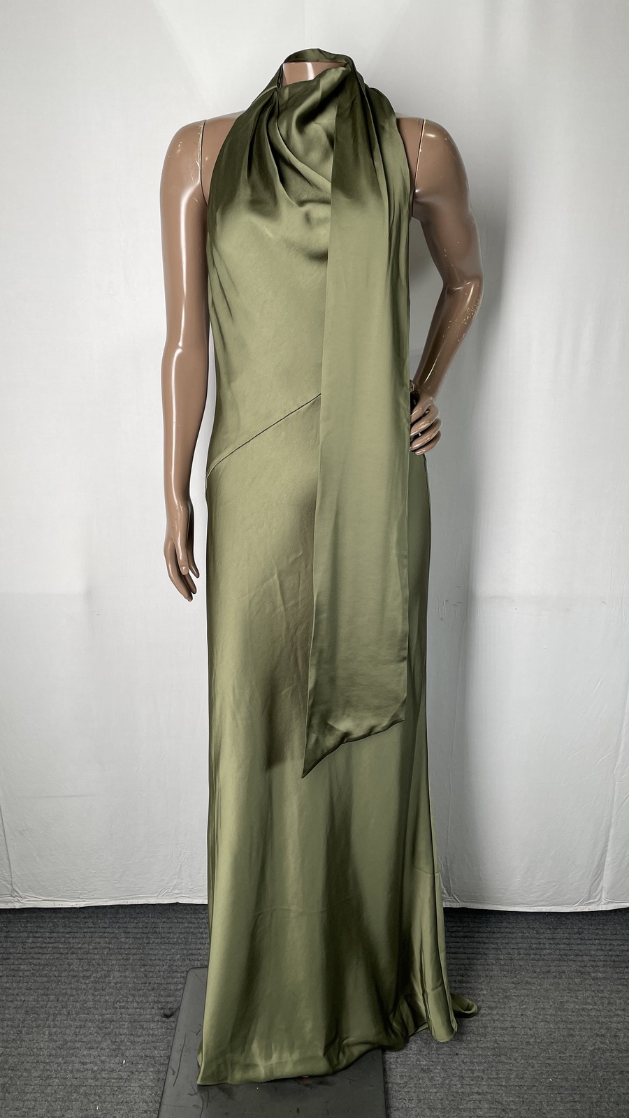 Significant Other Womens Maxi Dress Pesto Green Size 4 Adriana Mock Neck Halter