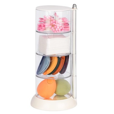 4 Layer Clear Jewelry Organizer, 360° Rotatable Acrylic Hair Accessory Organi...