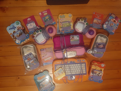  Vtech V.Smile Lernkonsole Tech Konsole - im große Paket mit viel Zubehör