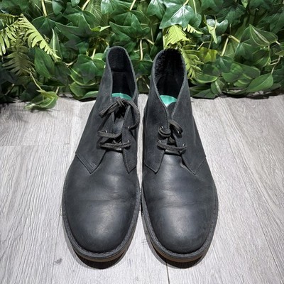 専用BOX Clarks Bushacre 15522 Black Leather Chukka Boots Men's Size 11