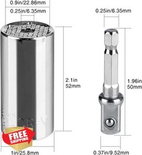 Geekman Silver Universal Socket Tool Gift Set Power Drill Adapter Men
