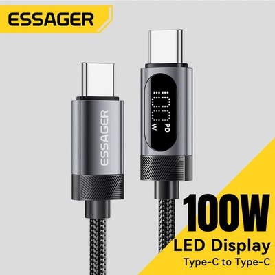 Essager USB-C Kabel 1m mit Digitalanzeige 100W PD Schnellladung für iPhone 16