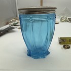 Rare 1920's Peacock Blue Karess Woodworth Vanishing Cream Or Cold Cream Jar — photo 1