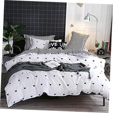 Omelas Kids Heart Love Twin Duvet Cover Set Black Twin No Comforter X-white