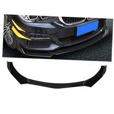 Universal Car Front Bumper Lip, Adjustable Air Dam Body Kit Chin Glossy Black