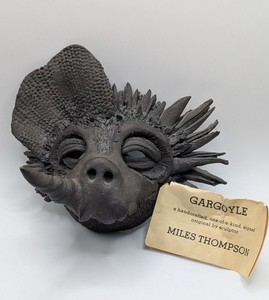 Vintage Gargoyle Hand Built Original by Miles Thompson 1991 Wall Mount Wire OOAK