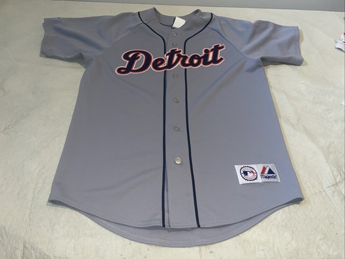 Majestic Detroit Tigers Jersey Gray Mens Medium Clean Sewn Mlb Vintage 6700