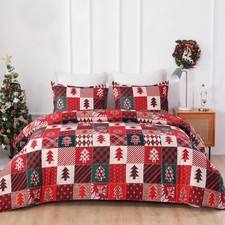 Christmas Duvet Cover Queen, Holiday Microfiber Bedding Collection with Christma