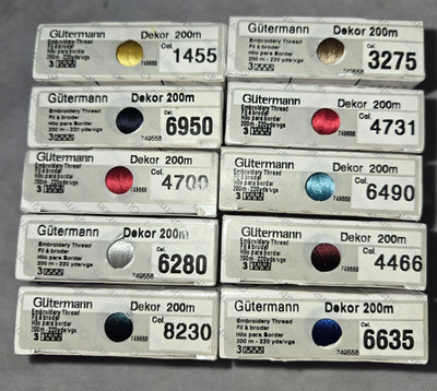 Set Of 30 GUTERMANN 100% Viscose Embroidery Thread 220 Yards