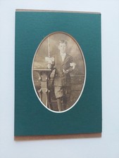 Vintage Photograph Boy 1st Communion Portrait Tintype Religious Bible Candle