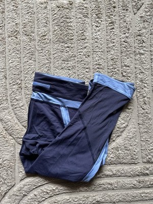 Lululemon dunkelblaue Cropped Leggings Damen UK 10 US 6 Seitentaschen