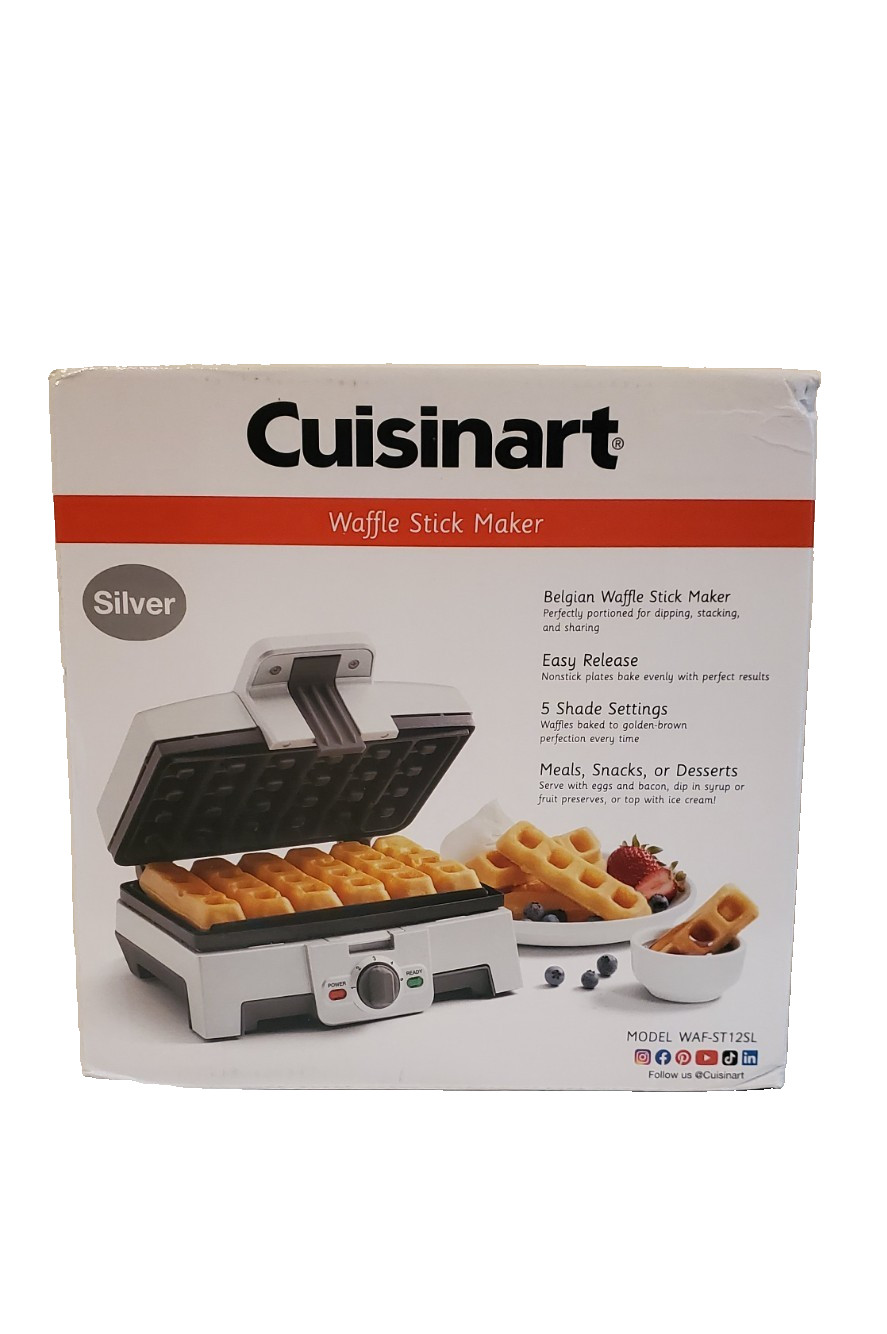 Cuisinart Electric 6 piece Belgian Waffle Stick Maker Silver -SEE NOTE