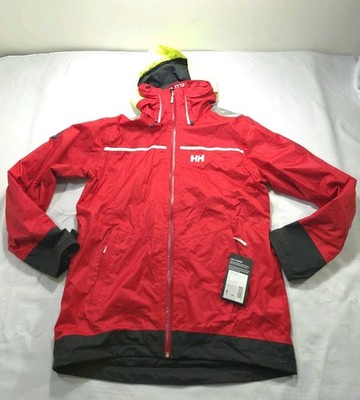 Helly Hansen Jacket Mens Large Red Coat Rain Windbreaker Snow Protection NWT