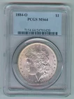 1884-O U.S. MORGAN SILVER DOLLAR - KM#110 - PCGS SLABBED - MS64