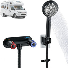 RV Shower Faucet with Hose and Head, 4" Stainless Steel RV Shower Faucet Kit, 5