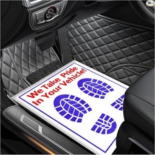 50PCS Paper Floor Mats, 16 x 20 Inch Disposable Floor Mat White Blue, Style3