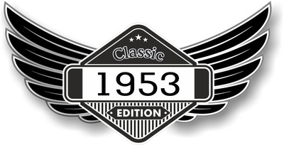 Winged Emblem Year Dated 1953 CLASSIC EDITION Crest Cafe Racer Biker Car Sticker