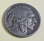 1936-D 5C Buffalo Nickel Full Date & Partial Horn As Pictured # BN 497-110