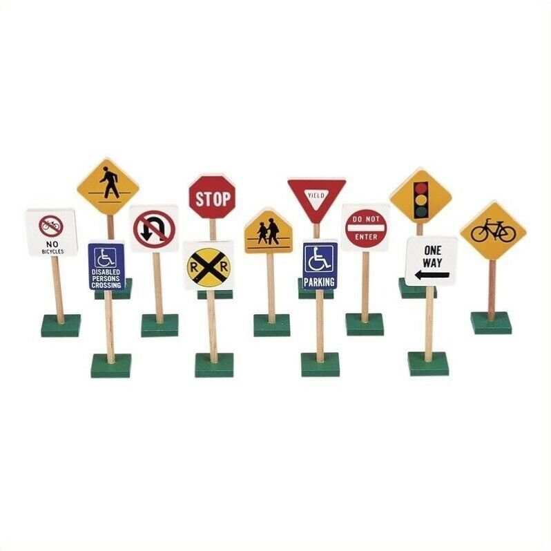 Guidecraft Hardwood 7" Traffic Signs (Set of 13)