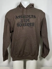 Asshol*** Live Forever Brown Hooded Sweatshirt Men's LARGE