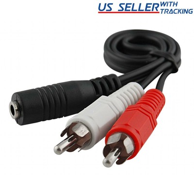 2-RCA Male Plug to 3.5mm Female Aux Audio Headphone Jack Converter Adapter Cable 2-RCA Male Plug to 3.5mm Female Aux Audio Headphone Jack Converter Adapter Cable