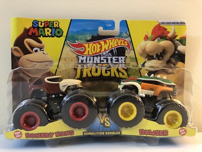 Hot Wheels Monster Trucks Demolition Doubles 2021 Super Mario Donkey Kong Bowser