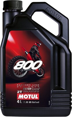 Motul 800 2T Factory Line 100% Synthetic Off Road 2-Stroke Engine Oil 4L -2 Pack